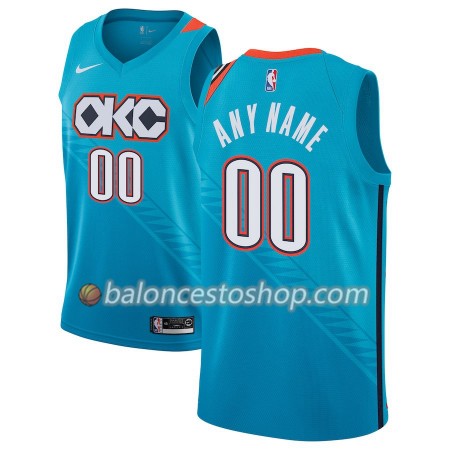 Camiseta Hombre NBA Oklahoma City Thunder Personalizadas 2018-19 Nike City Edition Azul Swingman